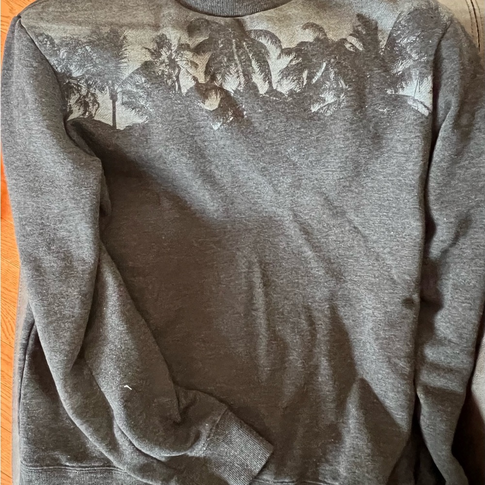 tentree Charcoal Palm Print Men's Crewneck Sweater